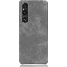 BDT Boutique Sony Xperia 1 V Lychee Desen Uyumluluk Koruyucu Için Retro Kılıf (Yurt Dışından)