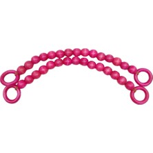 Angel Çanta Aksesuar 20 mm Ahşap Boncuklu 37 cm Fuşya Renk Çanta Sapı