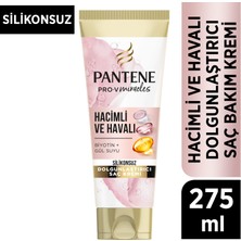 Pantene Silikonsuz Hacim Veren Dolgunlaştırıcı Saç Bakım Kremi, Biotin ve Gül Suyu 275 Ml