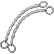 Angel Çanta Aksesuar 20 mm Oval Ahşap Boncuklu 40 cm Gümüş Renk Çanta Sapı
