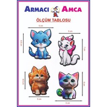 Armacı Amca Ütü Ile Yapışan 4 Adet Örme Kumaş Arma Yırtık Kapatıcı Pratik Yama Tekstil Patch Rengarenk Tatlı Masum Minik Yavru Kedi Ler