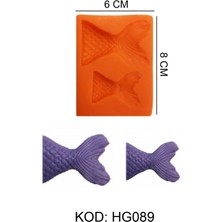 2’li Balık Kuyruğu Figürlü Gıda Silikon Kalıbı