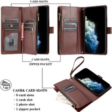 Gx Shop Samsung Galaxy S22 Artı Folio Kapak Cüzdan Fermuar Pu Deri Kart (Yurt Dışından)