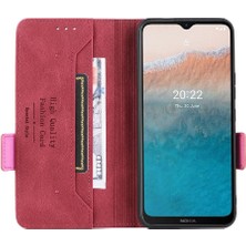 Gx Shop Kart Tutucu Kickstand Deri Folio Flip ile Nokia C21 Plus Için Kılıf (Yurt Dışından)