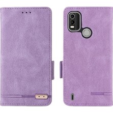 Gx Shop Kart Tutucu Kickstand Deri Folio Flip ile Nokia C21 Plus Için Kılıf (Yurt Dışından)