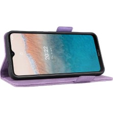 Gx Shop Kart Tutucu Kickstand Deri Folio Flip ile Nokia C21 Plus Için Kılıf (Yurt Dışından)