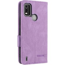 Gx Shop Kart Tutucu Kickstand Deri Folio Flip ile Nokia C21 Plus Için Kılıf (Yurt Dışından)