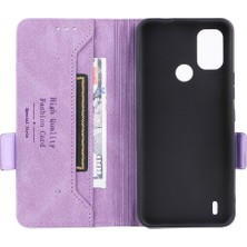 Gx Shop Kart Tutucu Kickstand Deri Folio Flip ile Nokia C21 Plus Için Kılıf (Yurt Dışından)