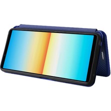 Gx Shop Sony 10 Iv Deri Folio Flip Case Için Kılıf Manyetik Karbon Fiber Tam (Yurt Dışından)