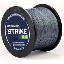 Hokkaido Strike 0.18 mm X4-4 Katlı 500 Metre,8.2 kg Çeker ,gri Renkli Ip,örgü,ipek Misina