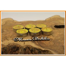 Mum Biblo Tealight Mum Sarı Renk Simli 6 Adet