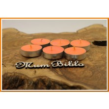 Mum Biblo Tealight Mum Turuncu Renk Simli 6 Adet