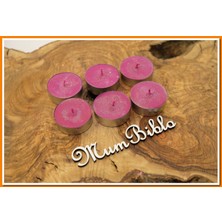 Mum Biblo Tealight Mum Fuşya Renk Simli 6 Adet