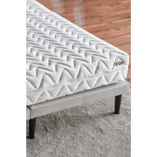 Niron Yatak Niron Slim Karyola - 80X180 Tek Kişilik Baza - Metal Iskeletli, Yüksek Ayaklı ve Keten Kumaşlı