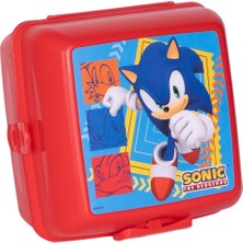 Wiggle Sonic The Hedgehog 4 Bölmeli Çocuk Beslenme Kutusu - Yemek Saklama Kabı Kaşık ve Çatallı