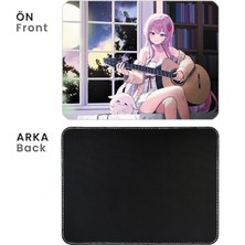 İlyuka 40X30CM Gaming Oyuncu Mousepad Kaymaz Kauçuk Taban Dikişli Kenar Anime Guitarist Girl MP254030