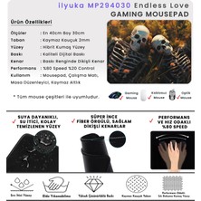 İlyuka 40X30CM Gaming Oyuncu Mousepad Kaymaz Kauçuk Taban Dikişli Kenar Endless Love MP294030