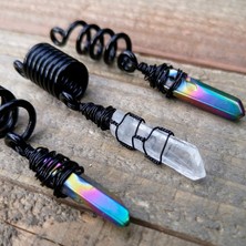 Ledong Shop C A6 Yedi Renkli Kristal Lok Boncukları, Dread Boncukları, Dreadlock Boncukları, Titanyum Kuvars, Kristal Dread Boncuğu, Saç Aksesuarları (Yurt Dışından)