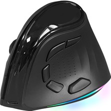 Dexim Wireless 2.4ghz & Bluetooth  Kablosuz Rgb Antirsı Şarj Edilebilir Ergonomik Dikey Tutuşlu Vertical Mouse