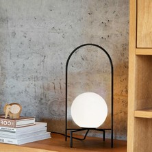 Homing Moon Siyah Metal Camlı Masa Lambası