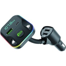 Deppo Trend Bluetooth Araç Kiti Araç Fm Transmitter USB Type-C Flash Sd Kart Mp3 Için Uygun Pd Çakmaklık Girişli