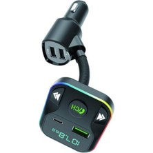 Deppo Trend Bluetooth Araç Kiti Araç Fm Transmitter USB Type-C Flash Sd Kart Mp3 Için Uygun Pd Çakmaklık Girişli