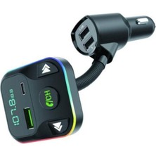 Deppo Trend Bluetooth Araç Kiti Araç Fm Transmitter USB Type-C Flash Sd Kart Mp3 Için Uygun Pd Çakmaklık Girişli