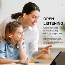 Unband Hıleo HI80 Ows Kulak Klipsi Bluetooth Kulaklık Stereo Ses Enc Gürültü Azaltma Kulaklıkları - Beyaz (Yurt Dışından)