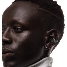 Unband W300 Bluetooth 5.3 Kulak Klipsi Kulaklık Dijital Ekran Güç Bankası Fonksiyonlu Kablosuz Kulaklık - Siyah (Yurt Dışından)