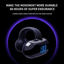 Unband F20 Bluetooth Kulak Klipsi Kulaklık Dijital Ekran Kablosuz Müzik Kulaklığı - Kırmızı (Yurt Dışından)