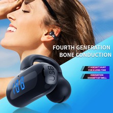 Unband F20 Bluetooth Kulak Klipsi Kulaklık Dijital Ekran Kablosuz Müzik Kulaklığı - Kırmızı (Yurt Dışından)