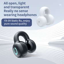 Unband YX09 Klipsli Tek Kulaklı Bluetooth Kulaklık Stereo Iş Tarzı Kablosuz Kulaklık - Beyaz (Yurt Dışından)