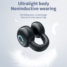 Unband YX09 Klipsli Tek Kulaklı Bluetooth Kulaklık Stereo Iş Tarzı Kablosuz Kulaklık - Beyaz (Yurt Dışından)