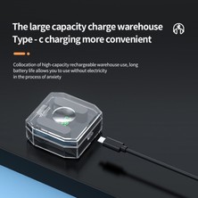 Unband K30 Şeffaf Kapsül Dijital Dokunmatik Bluetooth Kulaklık 200MAH Şarj Kutulu Yarım Kulak Içi Kablosuz Kulaklık - Beyaz (Yurt Dışından)