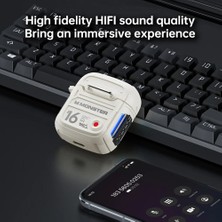 Unband Monster XKT16 Tws Bluetooth 5.3 Kulaklık Hifi Müzik Oyun Kablosuz Kulaklık - Bej (Yurt Dışından)