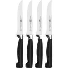 Zwilling Four Star 4'lü Biftek Bıçağı Seti, Paslanmaz Çelik, Siyah