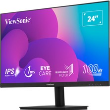 Vıewsonıc 23.8" VA240-H Fullhd 1ms 100HZ IPS HDMI VGA Superclear 3 Kenar Çerçevesiz Monıtor