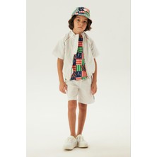 Nebbati Erkek Çocuk Beyaz Ceket Yumuşak Kumaşlı Şık Tasarım ile Konforlu Kullanım