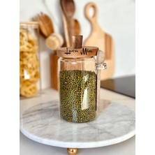 Luca Mia Akasia Kaşıklı Cam Kavanoz 700 ml (Akasya