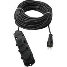 OEM 40 mt Siyah 3x1.5 Ttr Kaucuk Uzatma Seyyar 3'lü