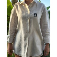 Christina's Storm Beige Linen Shirt