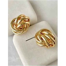 Anor Accessories Yeni Sezon Gold Düğüm Küpe