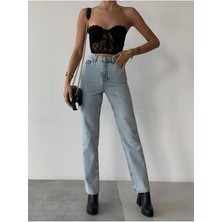 Bycukurovafrango Leo 90'S Dora Zero Canga Kadın Kar Yıkama Yüksek Bel Rahat Kesim Mom Jean Kot Pantolon