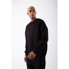 CMZ Collection Erkek Bisiklet Yaka Oversized Sweatshirt