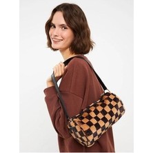 LC Waikiki Aymira Giyimden Dama Desenli Kürklü Kadın Baget Çanta Aymira Giyime Özel