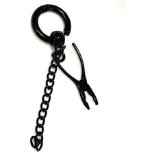 Stainless Steel Gotik Paslanmaz Çelik Zincirli Halka Küpe
