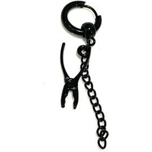 Stainless Steel Gotik Paslanmaz Çelik Zincirli Halka Küpe