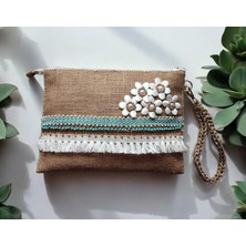 Vertiginoso Çicekli Boncuk Işlemeli Kadın Portföy Clutch El Çantası
