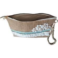 Vertiginoso Çicekli Boncuk Işlemeli Kadın Portföy Clutch El Çantası