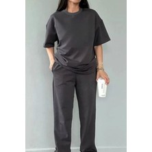 Yakamel Kadın Penye Rahat Oversize Pijama Takımı